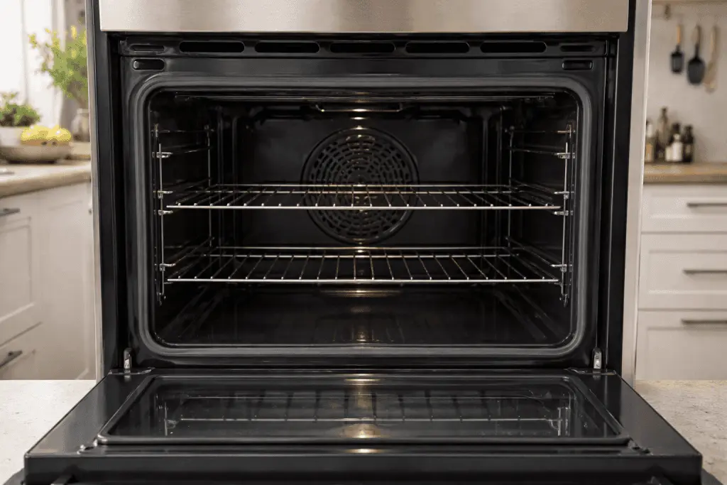 Electric oven with a worn bake element, an oven not heating